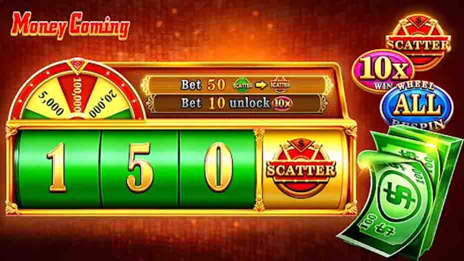 game features of money coming slot